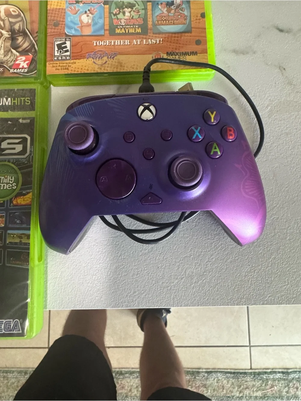 One Game Bundle with Purple Wireless Controller - Multiple Titles Included